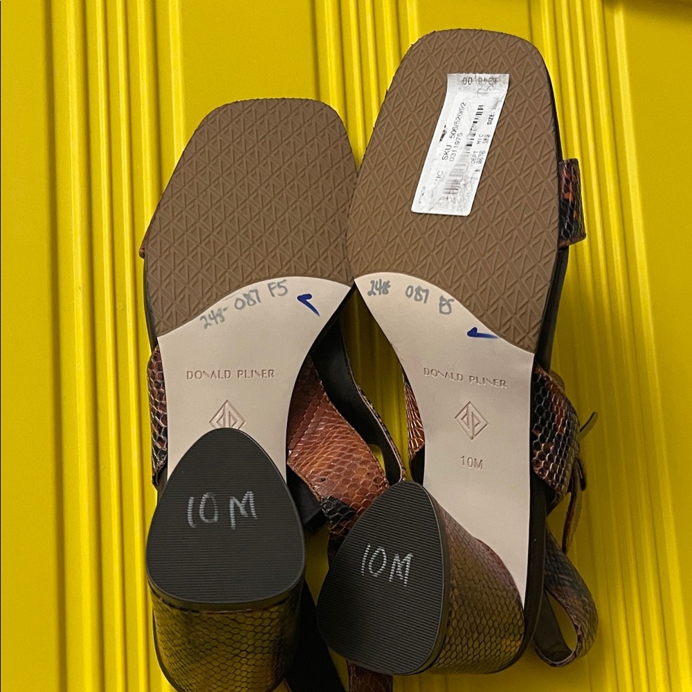 Donald J. Pliner Brown Snakeskin Sandals - Picture 5 of 5